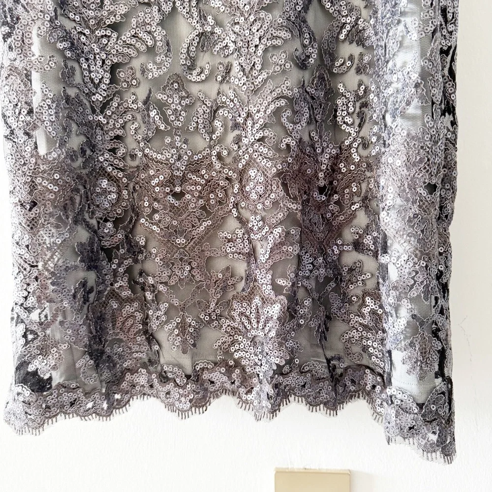 Tadashi Shoji Bera Sequin Embroidered Dress Size 10 - Picture 6 of 12